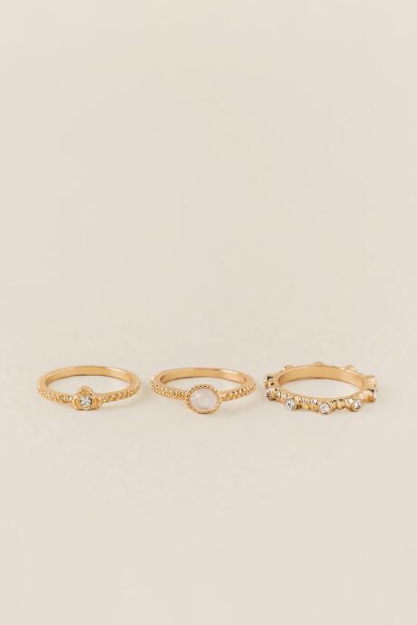 Francesca's Angelina Textured Ring Set - White