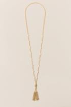 Francesca's Abilene Pearl Tassel Necklace - Gold