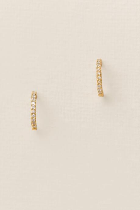 Francesca's Jayden Cubic Zirconia Huggie Hoop Earring - Gold