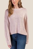 Francesca's Waverly Pointelle Sweater - Blush