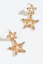 Francesca's Chelsea Baguette Star Drop Earrings - Crystal