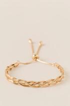 Francesca's Brooke Sparkle Chain Pull Tie Bracelet - Gold
