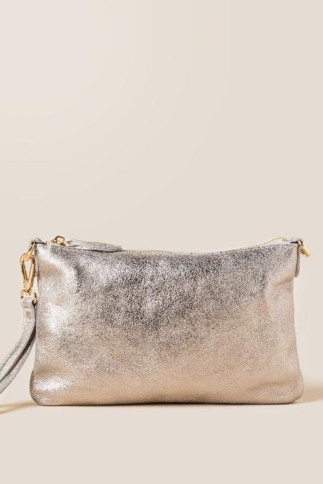 Francesca's Chloe Metallic Clutch - Gold