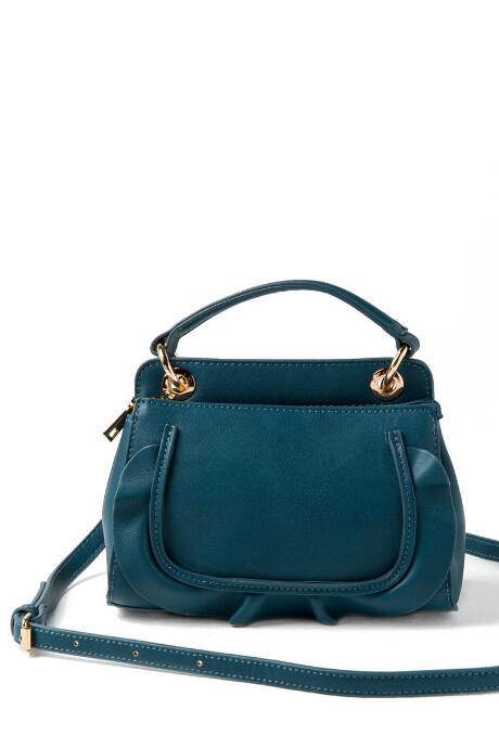 Francesca's Amber Mini Ruffle Crossbody - Teal