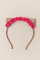 Francesca's Marsha Flower Cat Ear Headband - Gold