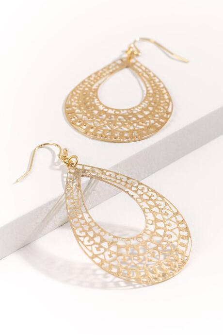 Francesca Inchess Bella Filigree Drop Earrings - Gold