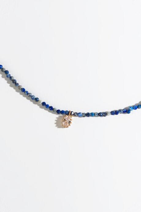 Francesca's Nyla Cz Drop Lapis Choker - Navy