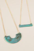 Francesca's Beverly Patina Layered Necklace - Turquoise