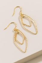 Francesca's Janelle Open Diamond Drop Earrings - Gold