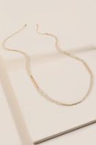 Francesca's Amber Delicate Beaded Necklace - Ivory
