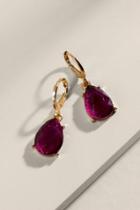 Francesca's Anya Faceted Glass Drop Earrings - Purple