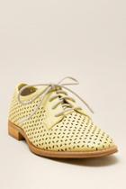 Francesca Inchess Leah Perforated Lace Up Loafer - Yellow