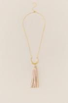 Francesca's Ansley Leather Suede Pendant - Beige