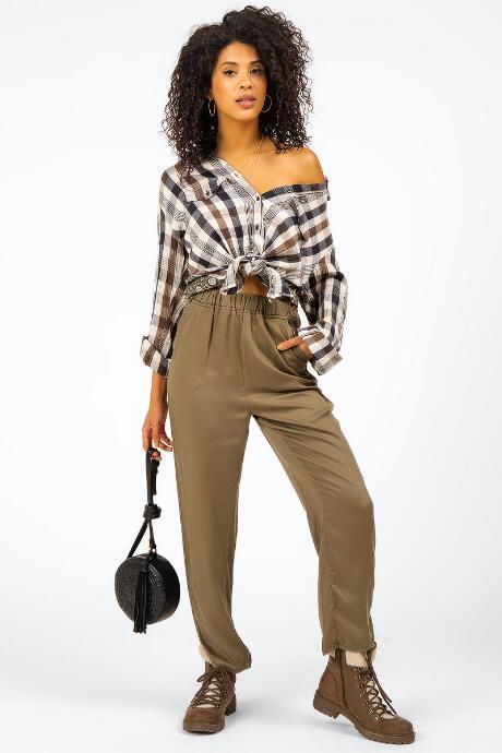 Francesca's Pauline Rounded Joggers - Deep Moss