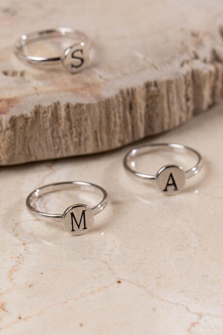 Francesca's Initial Stamped Ring - L