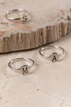 Francesca's Initial Stamped Ring - L