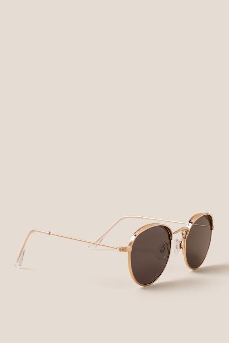 Francesca's Taylor Small Round Sunglasses - Gold