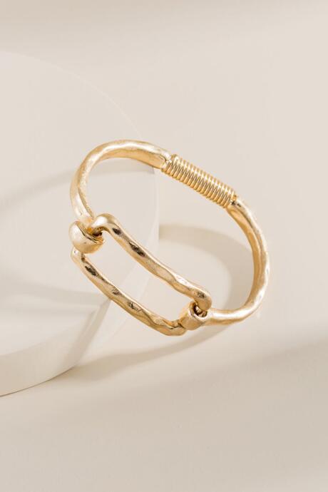 Francesca's Sharon Rectangle Spring Cuff Bracelet - Gold