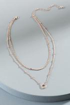 Francesca's Luna Layered Necklace - Rose/gold