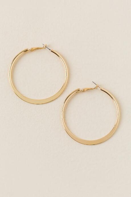 Francesca's Marisol Thick Hoop Earring - Gold