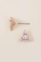 Francesca's Clive Cubic Zirconia Triangle Stud Earring - Crystal
