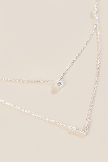 Francesca's Mckinley Sterling Layered Necklace In Silver - Silver