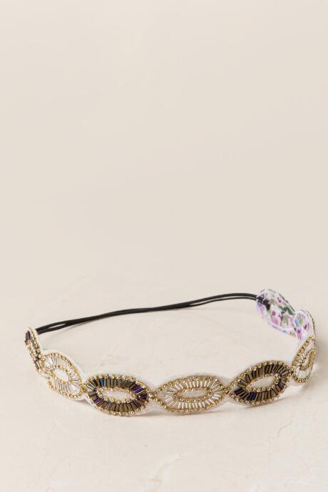 Francesca's Clara Embellished Headwrap - White