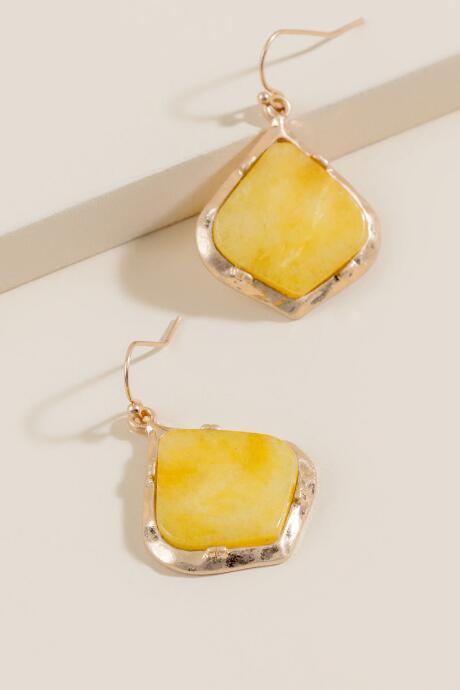 Francesca's Evalyne Stone Teardrop Earrings - Marigold