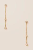 Francesca's Helina Cubic Zirconia Chain Drop Earring - Crystal