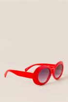 Francesca's Rohan Pearl Fashion Sunglasses - Red