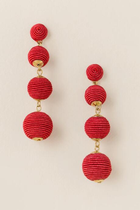 Francesca's Lisette Bauble Ball Drop Earring In Red - Red