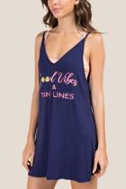 Francesca Inchess Good Vibes And Tan Lines Tank Dress Cover-up - Navy