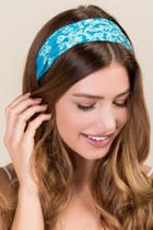 Francesca's Half Boho Bandeau By Natural Life In Aqua Paisley - Turquoise