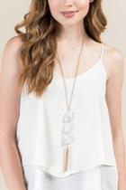 Francesca's Danielle Marble Necklace - White