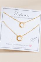 Francesca's Sisters Brushed Circle Metal Necklaces - Gold