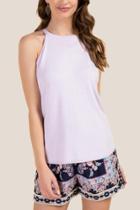 Francesca's Lila High Neck Sleeveless Sweater - Orchid