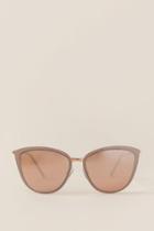 Francesca's Elyse Cat Eye Sunglasses - Rose/gold