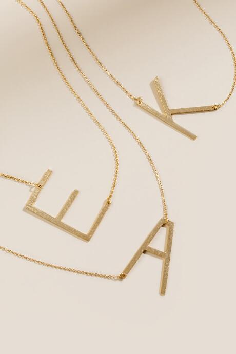 Francesca's Lina Extra Large Initial Necklace - J