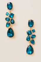 Francesca Inchess Agatha Crystal Statement Earrings In Sapphire - Blue