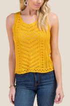Francesca's Brittany Pointelle Sweater Tank Top - Sunshine