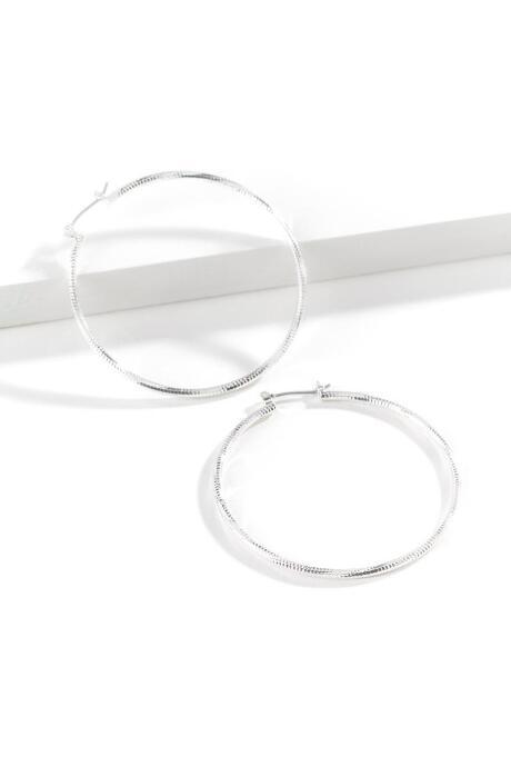 Francesca's Sheila Sliver Hoop Earrings - Silver