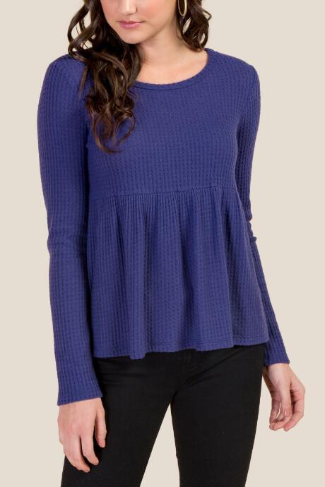 Francesca Inchess Heidi Basic Peplum Tee - Navy