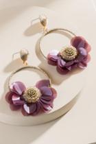 Francesca's Hazel Floral Circle Drop Earrings - Purple
