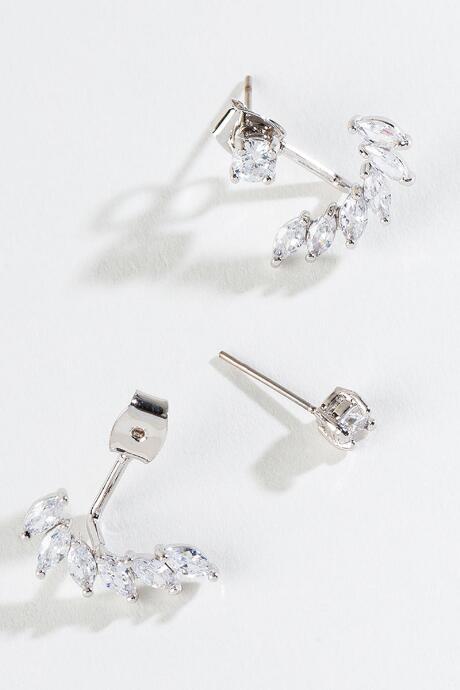 Francesca's Presley Cz Basic Ear Jackets - Crystal