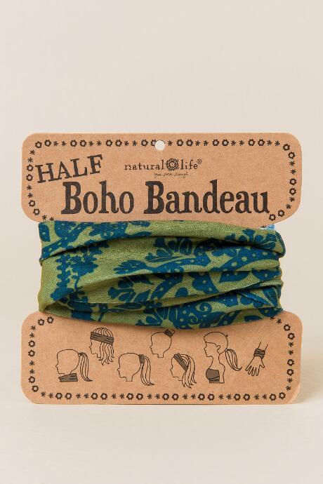 Francesca's Half Boho Bandeau By Natural Life In Garden Mandala - Dark Olive