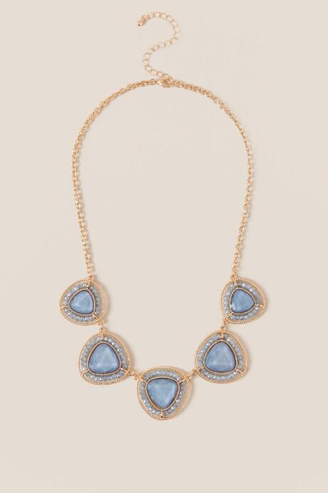 Francesca's Irelynne Beaded Statement Necklace In Blue - Periwinkle