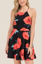 Francesca Inchess Luciana Floral Printed A-line Dress - Black