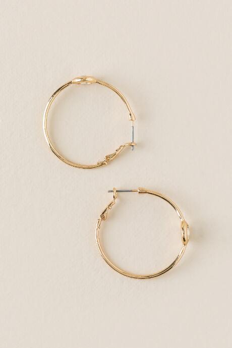 Francesca's Meredith Stone Center Hoop Earring - Gold
