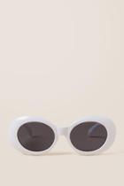 Francescas Tinsley Thick Round Sunglasses - White