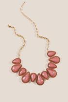 Francesca's Tana Teardrop Statement Necklace - Rose